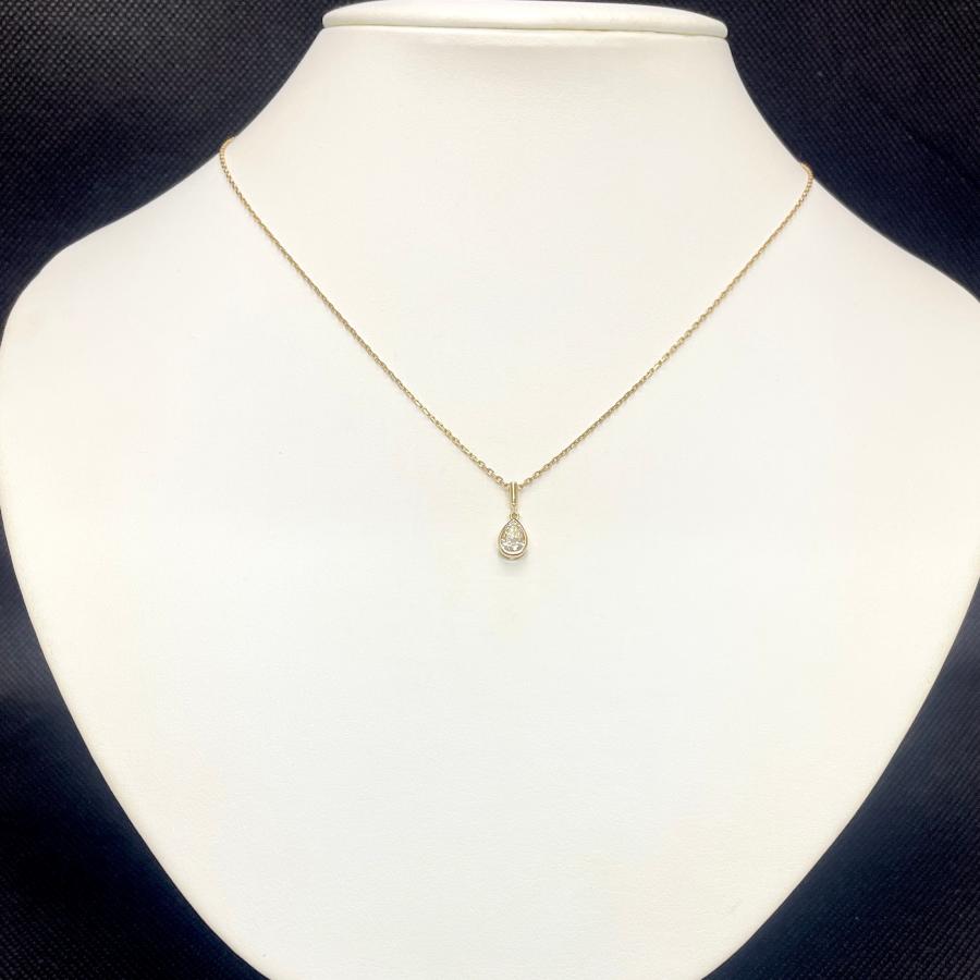 MIKIMOTO（ミキモト） ダイヤネックレス ペアシェイプ K18YG 0.42ct 一