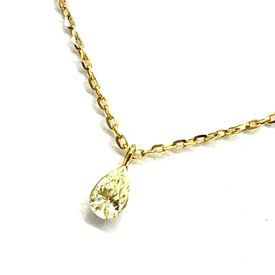 アガット　K18 ペアシェイプ0.1ct ダイヤモンド　ネックレス agete（アガット） ダイヤネックレス ペアシェイプ K18YG 0.1ct 一粒