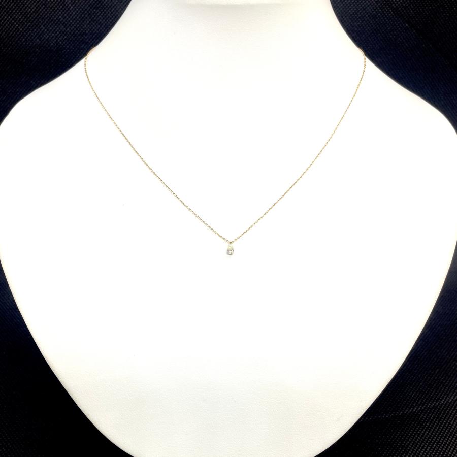 アガット　K18 ペアシェイプ0.1ct ダイヤモンド　ネックレス agete（アガット） ダイヤネックレス ペアシェイプ K18YG 0.1ct 一粒