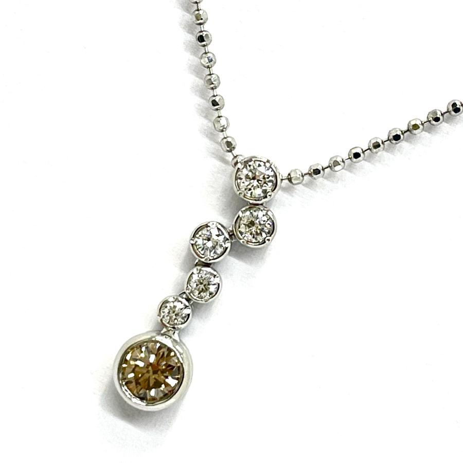 KASHIKEY / カシケイ ベゼル ダイヤネックレス Pt900 0.34ct/0.20ct