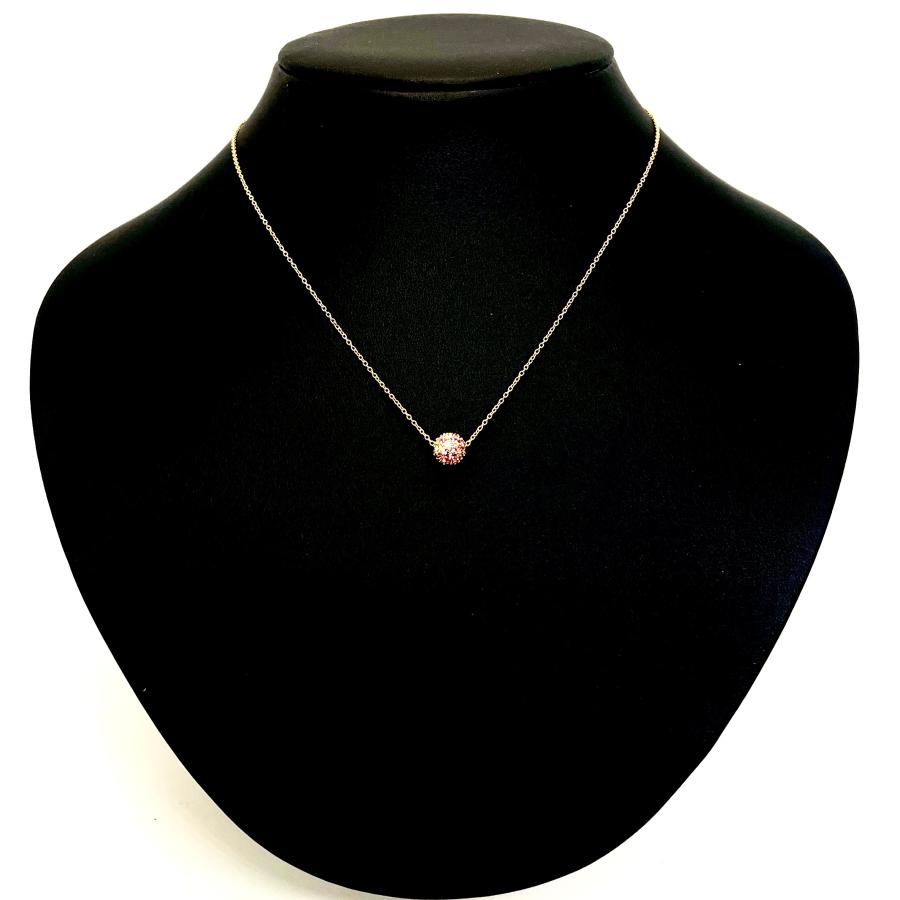 Ponte Vecchio / ポンテヴェキオ　サファイア ダイヤ フラワーボール ネックレス　750PG　0.21ct/0.64ct　プレゼント　ダイヤモンド　ペンダント_2