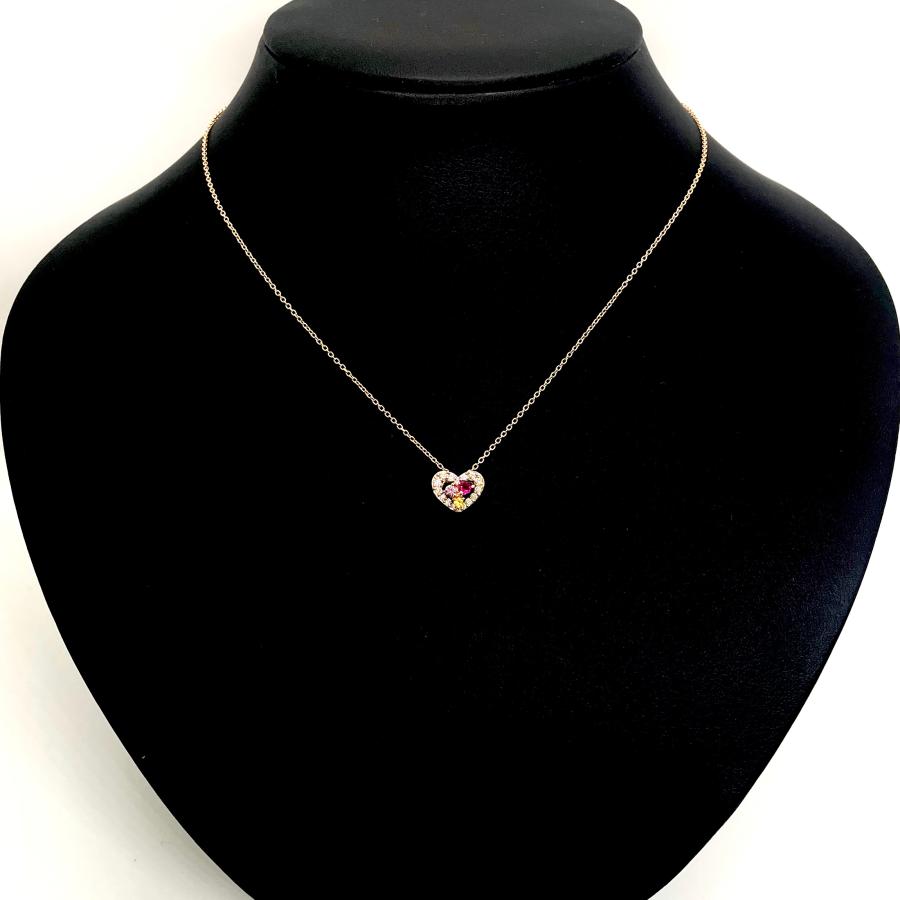 Ponte Vecchio / ポンテヴェキオ　ルビー サファイア ダイヤ ハート ネックレス　K18PG　0.12ct /0.10ct/0.20ct　プレゼント　ダイヤモンド　ペンダント_3