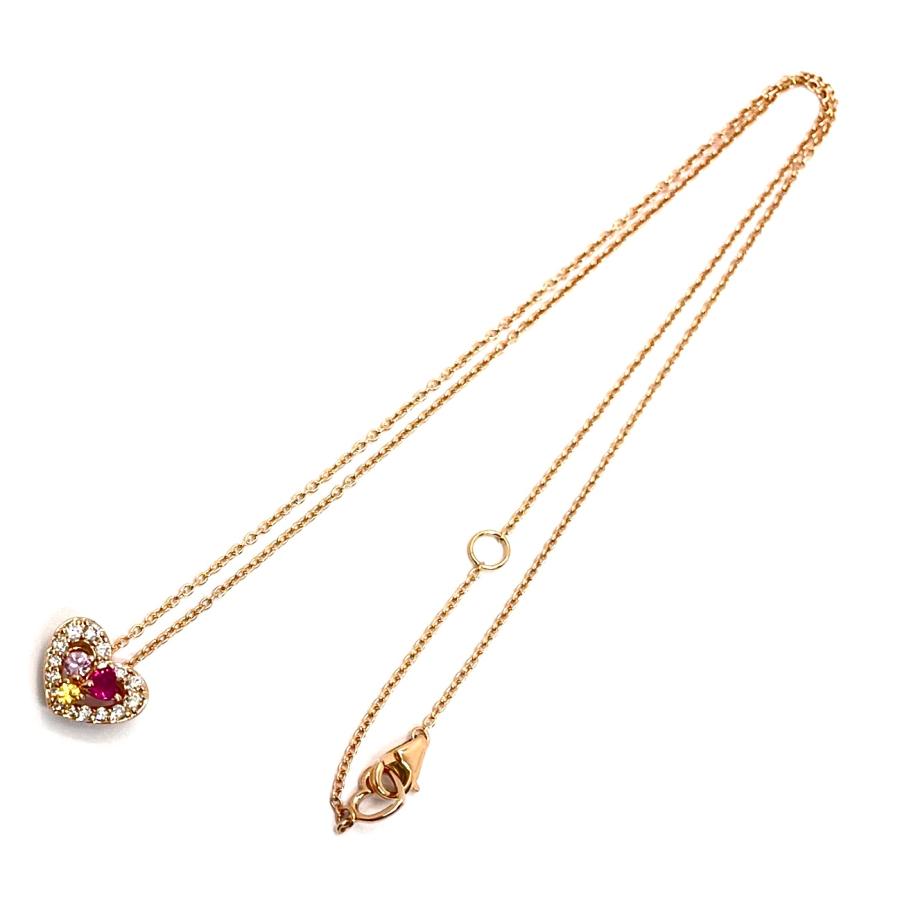 Ponte Vecchio / ポンテヴェキオ　ルビー サファイア ダイヤ ハート ネックレス　K18PG　0.12ct /0.10ct/0.20ct　プレゼント　ダイヤモンド　ペンダント_4