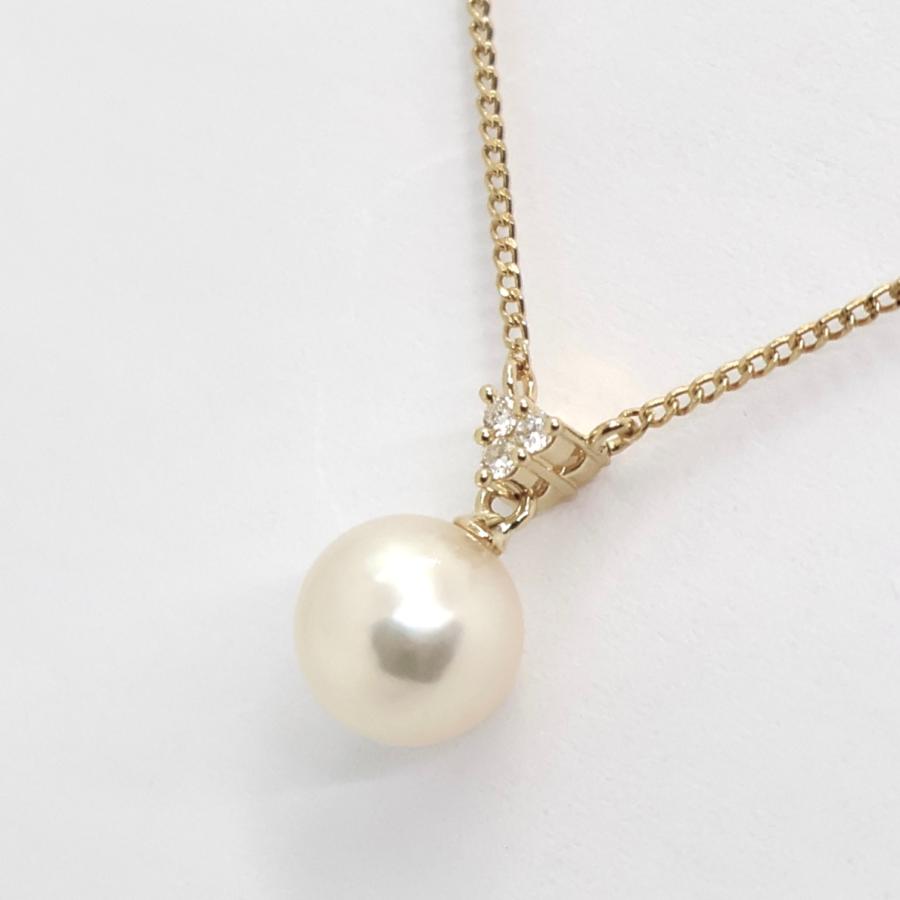 TASAKI（タサキ） パール ダイヤネックレス K18YG 7.8mm 一粒パール 
