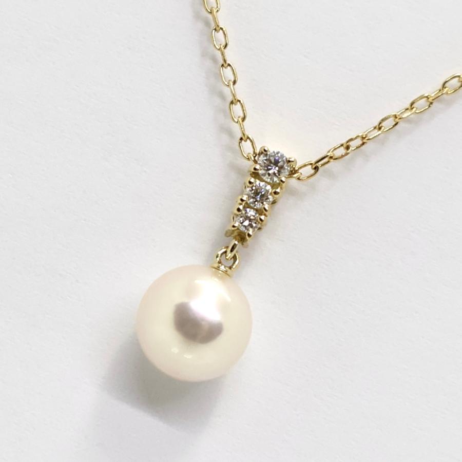 MIKIMOTO パール ネックレス ペンダント MIKIMOTO（ミキモト） パール ダイヤネックレス K18YG 8.3mm 一粒