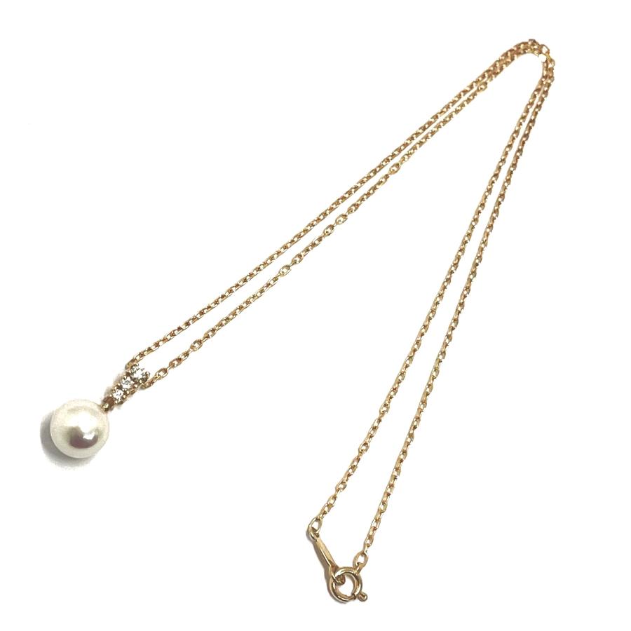 MIKIMOTO（ミキモト） パール ダイヤネックレス K18YG 8.3mm 一粒