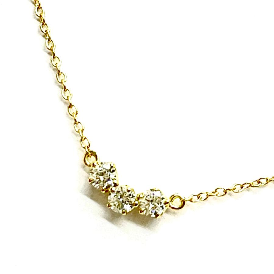 【AHKAH】トレスダイヤネックレス 18k 3粒ダイヤ AHKAH（アーカー） トレス ダイヤネックレス K18YG 0.10ct ペンダント