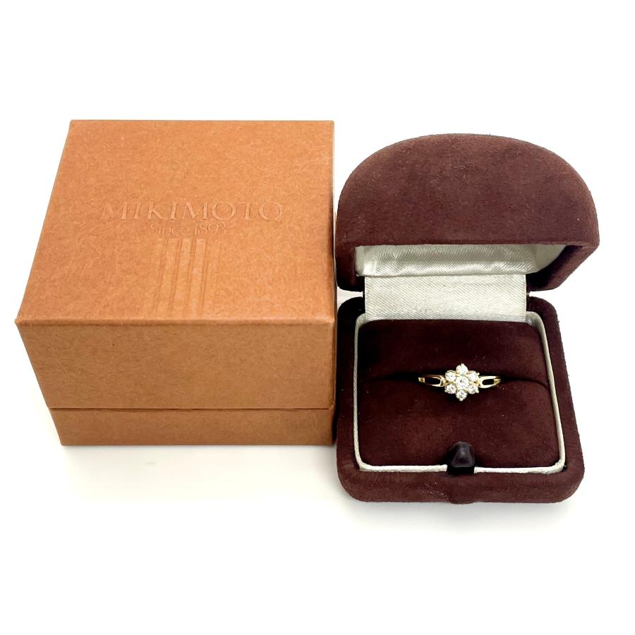 MIKIMOTO（ミキモト） ダイヤリング K18YG 0.34ct 13号 フラワー