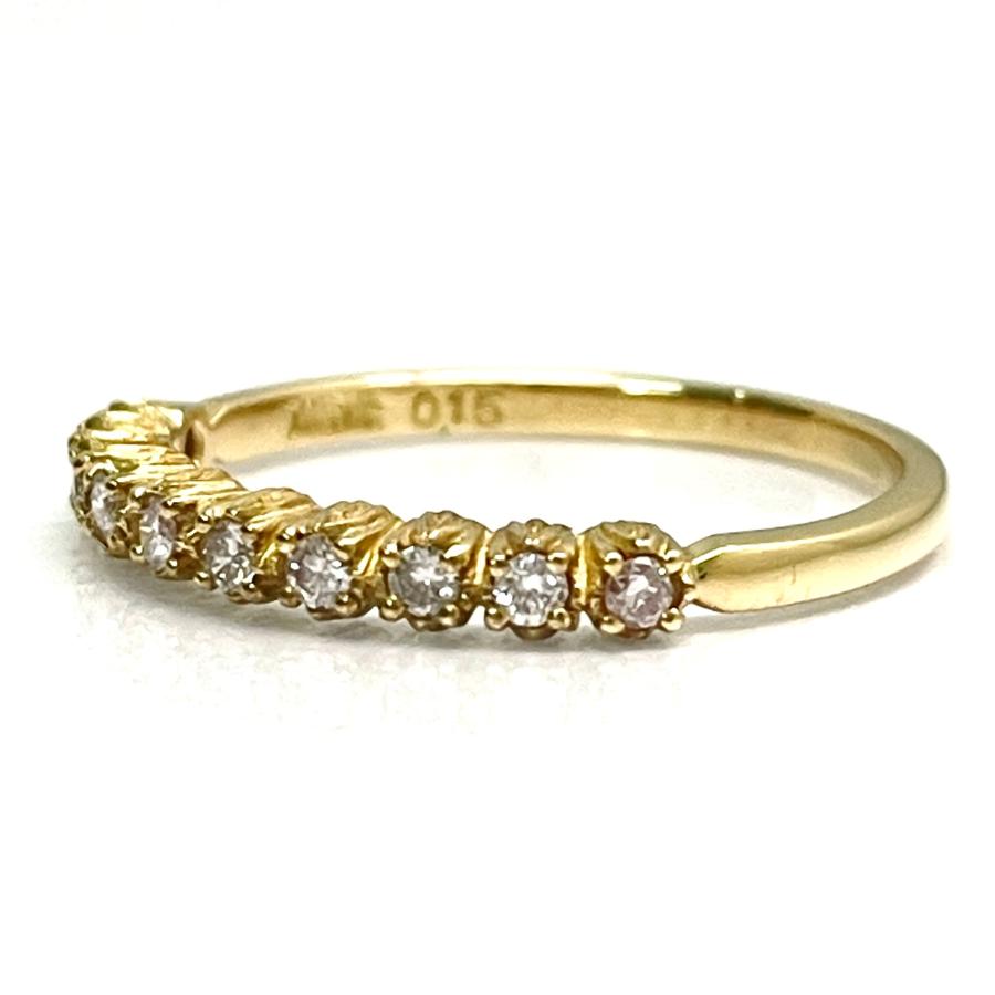 AHKAH / アーカー ダイヤリング ハーフエタニティ K18YG 0.15ct 11号 