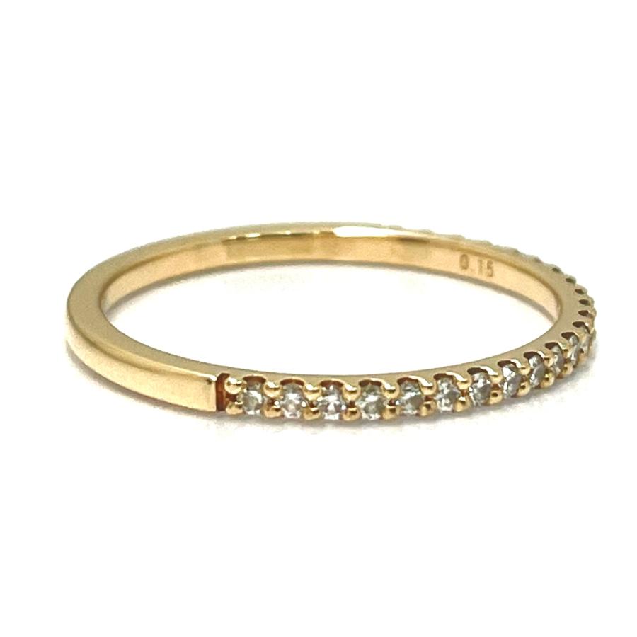 夕方出品し直しスタージュエリーK18ダイヤ0.15 ハーフエタニティリング STAR JEWELRY（スタージュエリー） ハーフエタニティ ダイヤリング