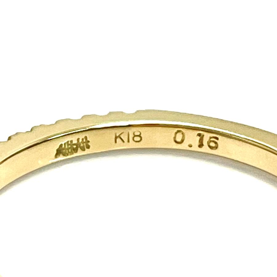 AHKAH（アーカー） ティナ ダイヤリング K18YG 0.16ct 9号 ハーフ