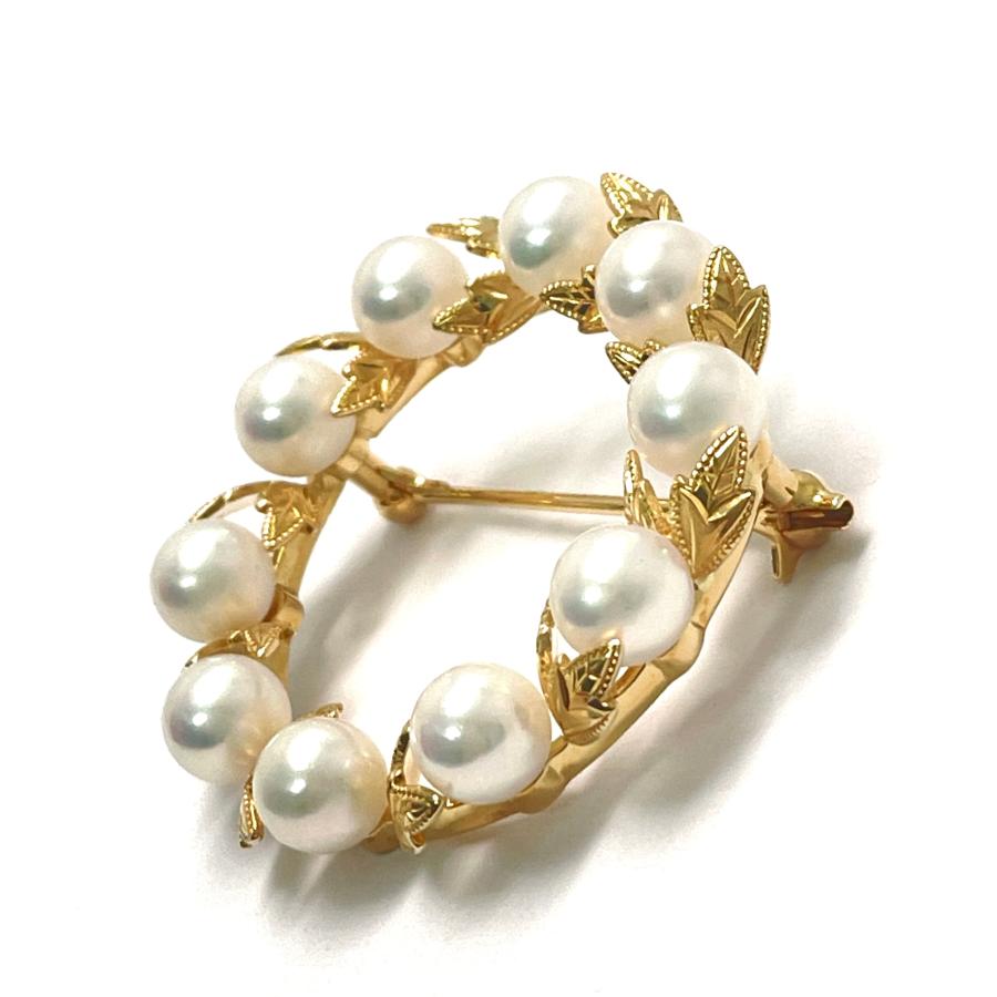 【極美品♡】ミキモト ブローチ　あこや5珠　現行品 MIKIMOTO ミキモト あこや真珠 ブローチ 5粒 MS刻印 - メルカリ