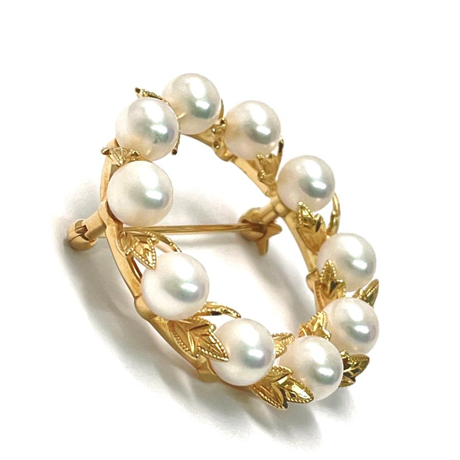 MIKIMOTO / ミキモト パールブローチ K18YG 5.8~6.0mm アコヤ真珠 