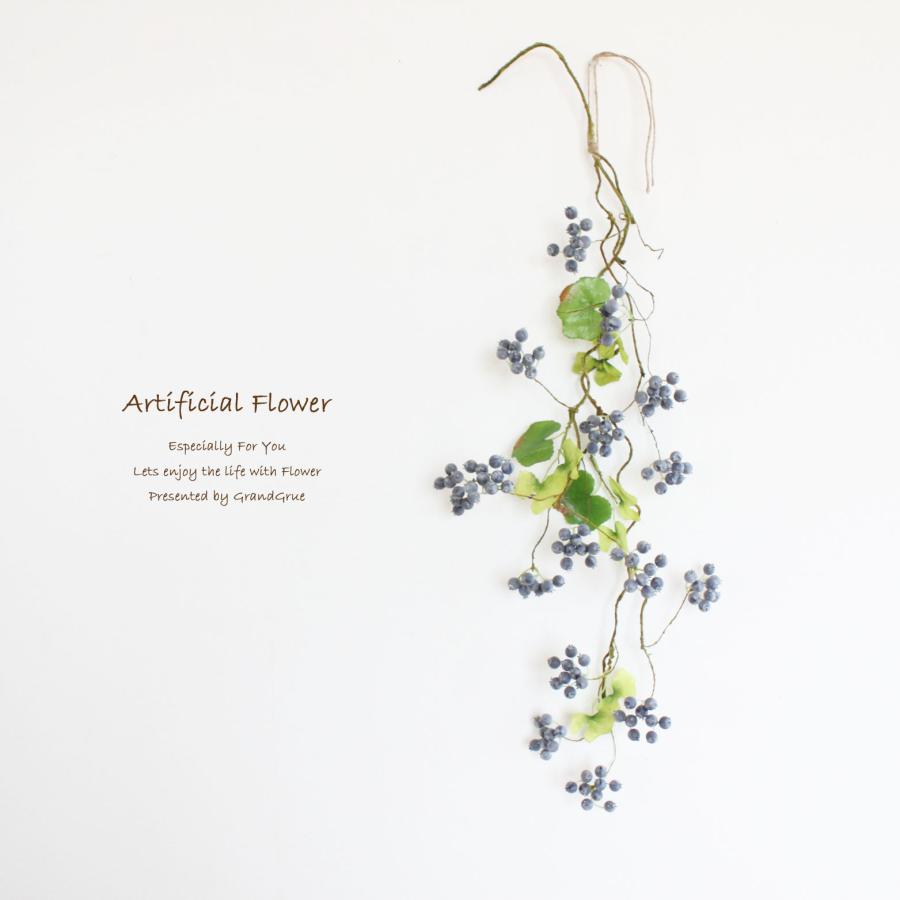 リース ベリー ブルー 観葉植物 壁掛け フェイクグリーン スワッグ