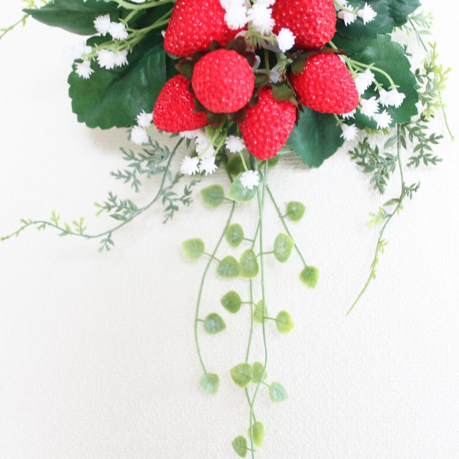 いちご ハートカズラ ミニスワッグリース 壁掛け スワッグ おしゃれ