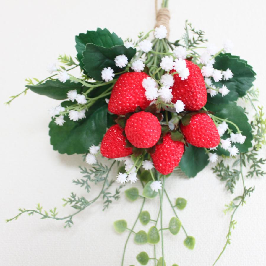 いちご ハートカズラ ミニスワッグリース 壁掛け スワッグ おしゃれ