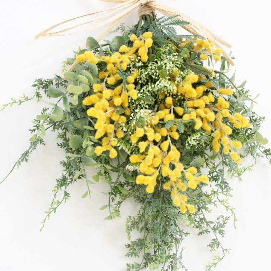 ミモザ リース スワッグリース 造花 アーティフィシャルフラワー