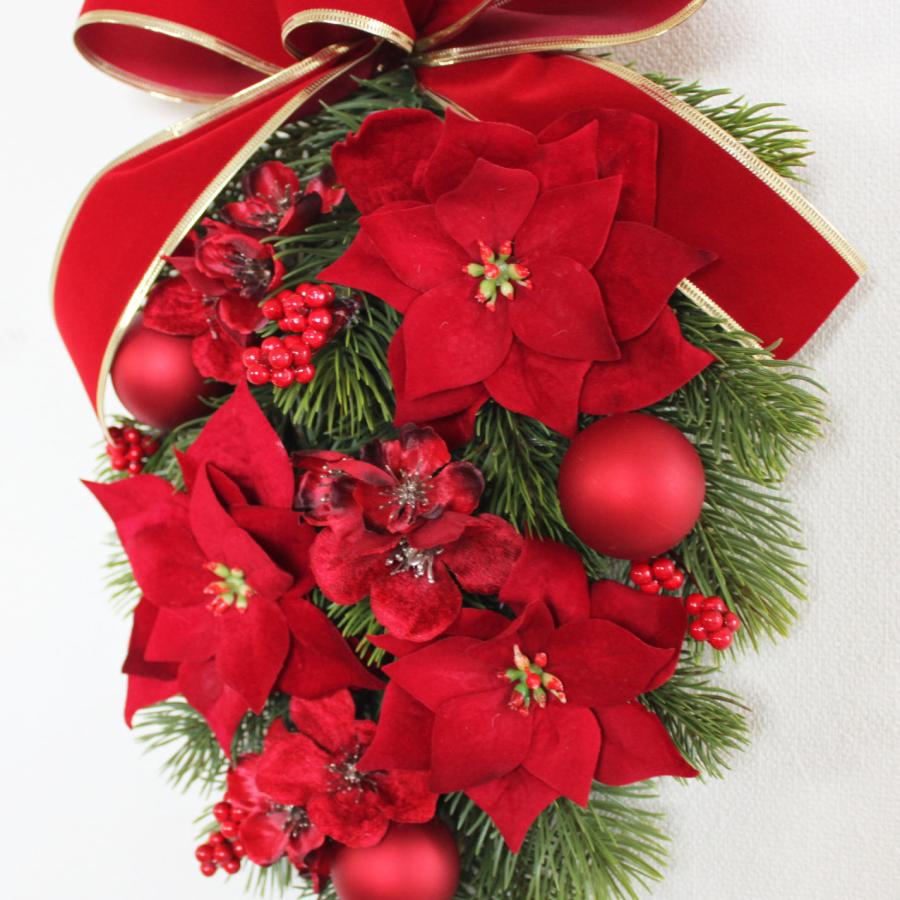 ✴︎豪華クリスマススワッグ✴︎クリスマスリース　フラワーリース　造花 クリスマスリース 送料無料 スワッグリース : グランドグルー - 通販