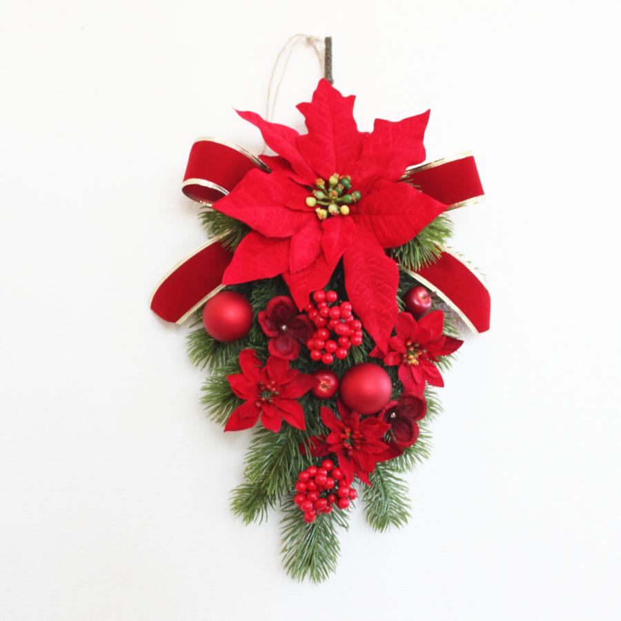 商品名【聖鈴】ゆきこ❤ポインセチアのクリスマスリース* 冬リース