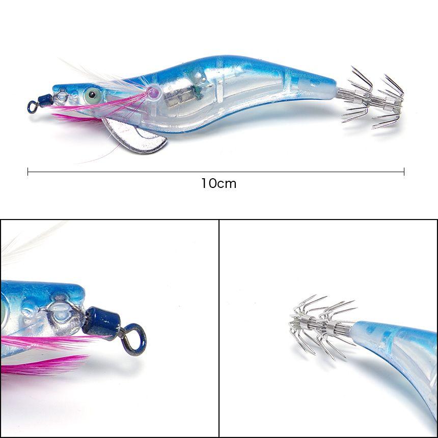 4個セット 水中で光る LED エギ 2.5号 エギング タコ イカ 釣り餌