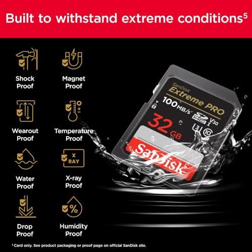 SanDisk サンディスク) 32GB Extreme PRO SDHC UHS-I メモリーカード - C10、U3、V30、4K UHD、SDカード- SDSDXXO-032G-GN4IN｜grandioso｜05
