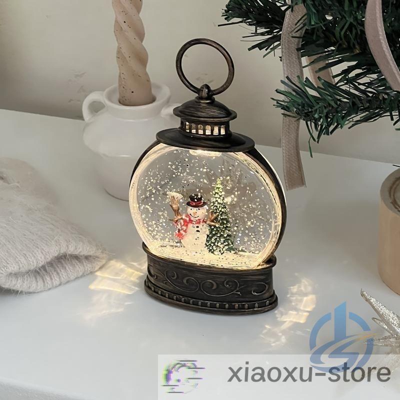 クリスマス スノードーム ランタン ライト付き オブジェ 雪景色