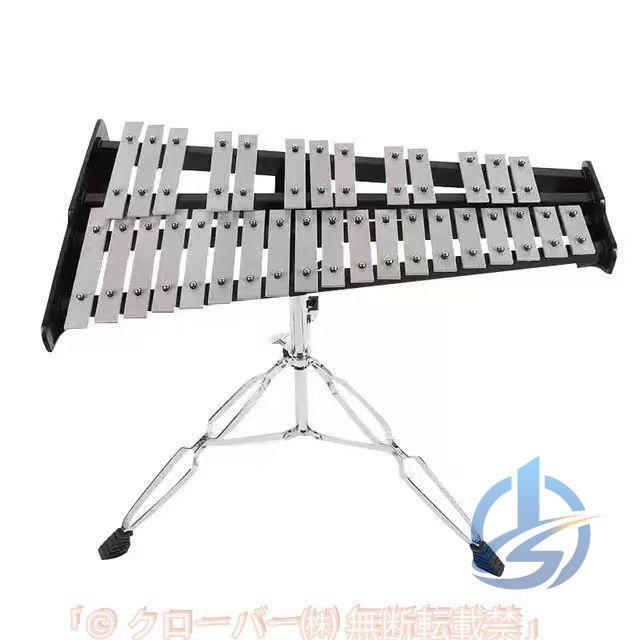 スタンド付き 収納ケース付き 発表会 32音 鉄琴 卓上鉄琴