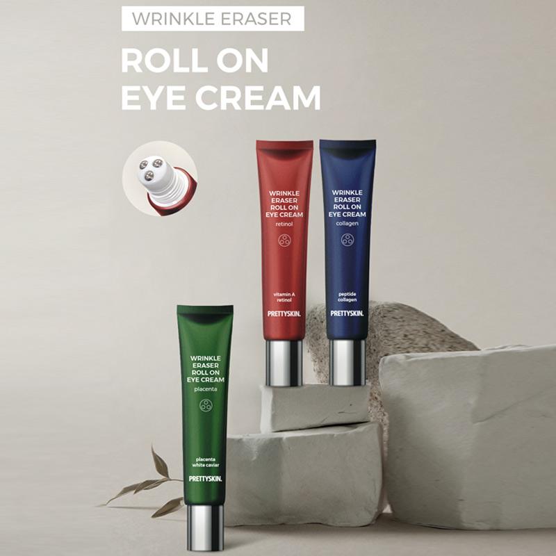 送料無料 選べる1個 PRETTYSKIN Wrinkle Eraser Roll On Eye Cream 30ml アイクリーム