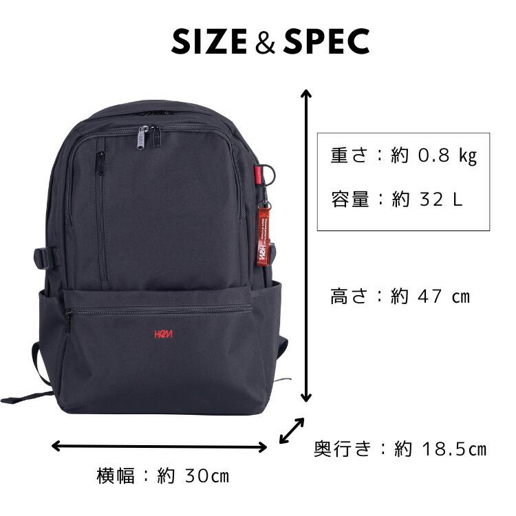 fave Day-pack Type HeM フェイヴ ヘム バックパック リュック デイパック型  32L 大容量 スクールバッグ 通学 通勤 部活動 PC収納 ジム 自転車 推し活 | HeM(バッグ) | 27