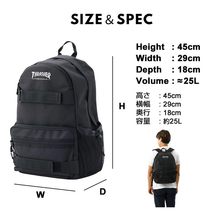 THRASHER バックパック TH-D 25Ｌ スラッシャー リュックサック ブラック 大容量 PCポケット メンズ レディース ユニセックス | THRASHER | 11