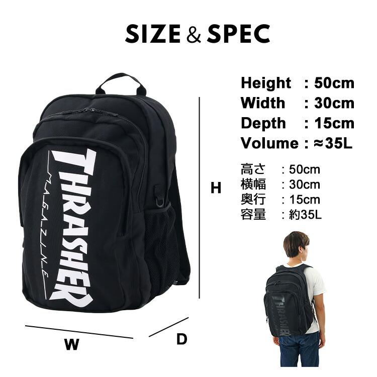 ユニセックス バックパック THRASHER TH-F 35L BLACK THRASHER（スラッシャー） バックパック TH-F 35L リュックサック