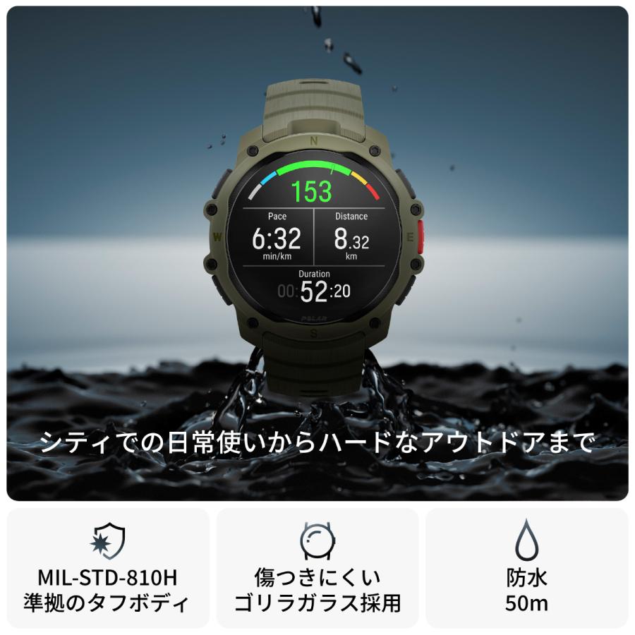 （ノベルティー付き）ポラール POLAR Street X フォレストグリーン S-L 腕時計 スマートウォッチ 900116714の画像