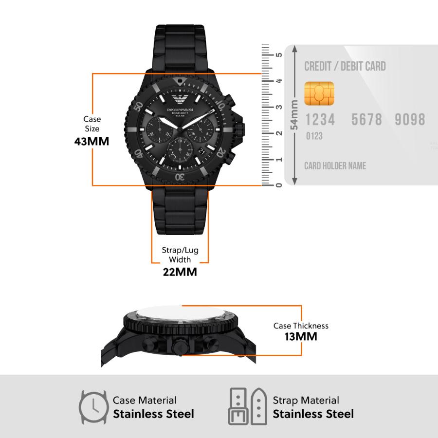 （ノベルティー付き）エンポリオアルマーニ EMPORIO ARMANI 腕時計 メンズ ソーラー クロノグラフ AR11784の画像