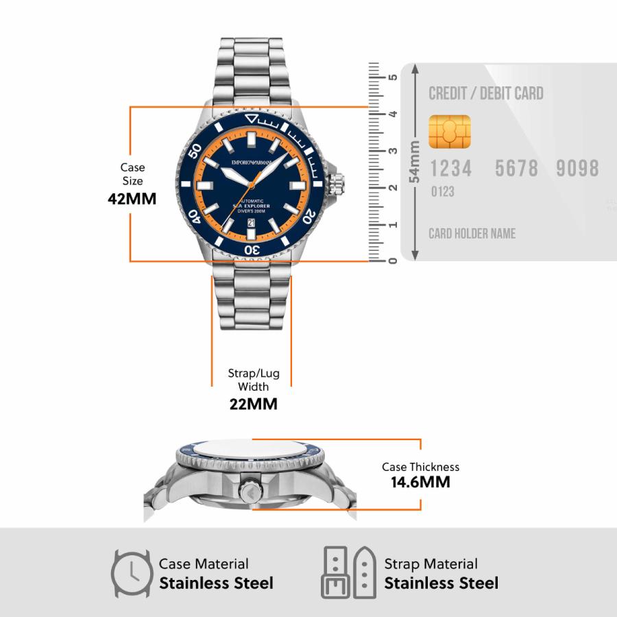 （ノベルティー付き）エンポリオアルマーニ EMPORIO ARMANI 腕時計 シーエクスプローラー 自動巻き AR60090の画像