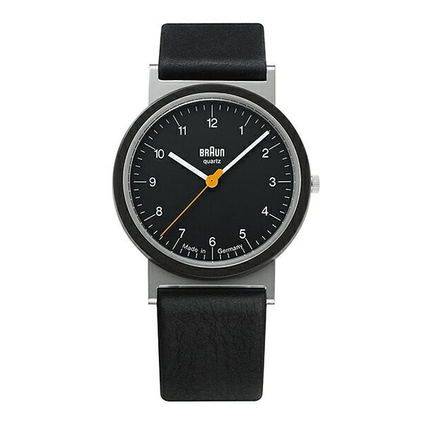 BRAUN ブラウン アナログ 腕時計 AW10 復刻 ドイツ製 ブラック レザーの画像