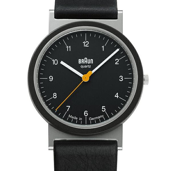 BRAUN ブラウン アナログ 腕時計 AW10 復刻 ドイツ製 ブラック レザーの画像