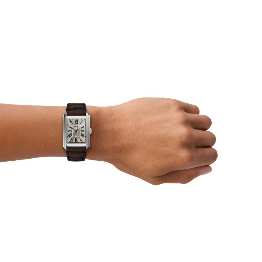 （ノベルティー付き）フォッシル FOSSIL 腕時計 自動巻き CARRAWAY オートマティック クロコレザー ME3272の画像