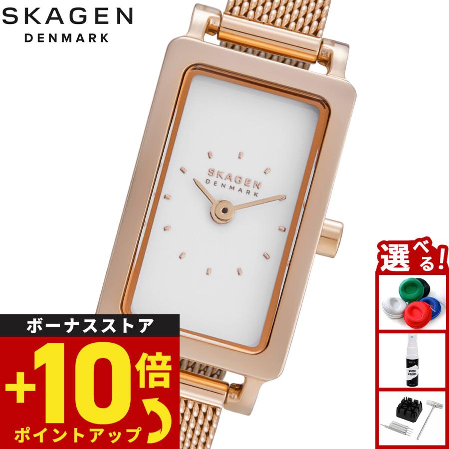 ★スカーゲン 四角い 腕時計 レディース ブランド SKW3148 HAGEN MICRO 二針 ローズゴールドトーン ステンレススチールウォッチ
