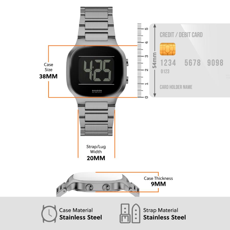 （ノベルティー付き）スカーゲン SKAGEN 腕時計 メンズ MELLEM デジタル ガンメタル ステンレス SKW6947の画像