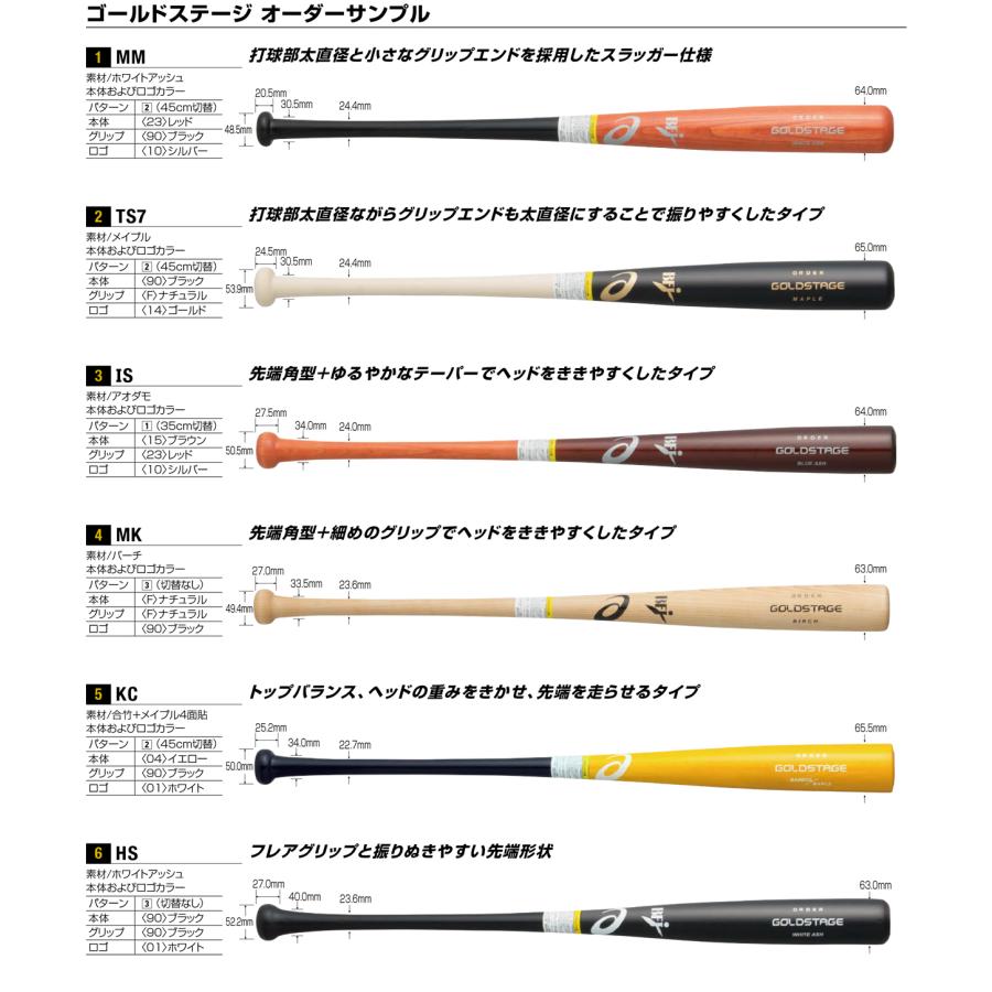 受注生産＞アシックス（asics） BB2KWA 硬式用木製オーダーバット