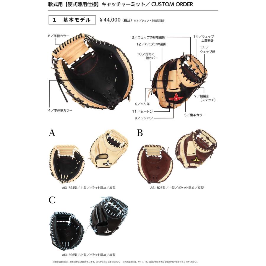ALL-STAR 左投げキャッチャーミット 軟式用 ハタケヤマ（HATAKEYAMA） ＜受注生産＞ALL-STAR（オールスター） 軟式