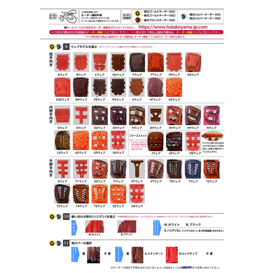 ＜受注生産＞ハタケヤマ（HATAKEYAMA） 軟式用キャッチャーミット 軟式ゴールドオーダー NG-CM 捕手用 軟式ミット オーダーミット オーダーグラブ 野球 | ハタケヤマ | 06