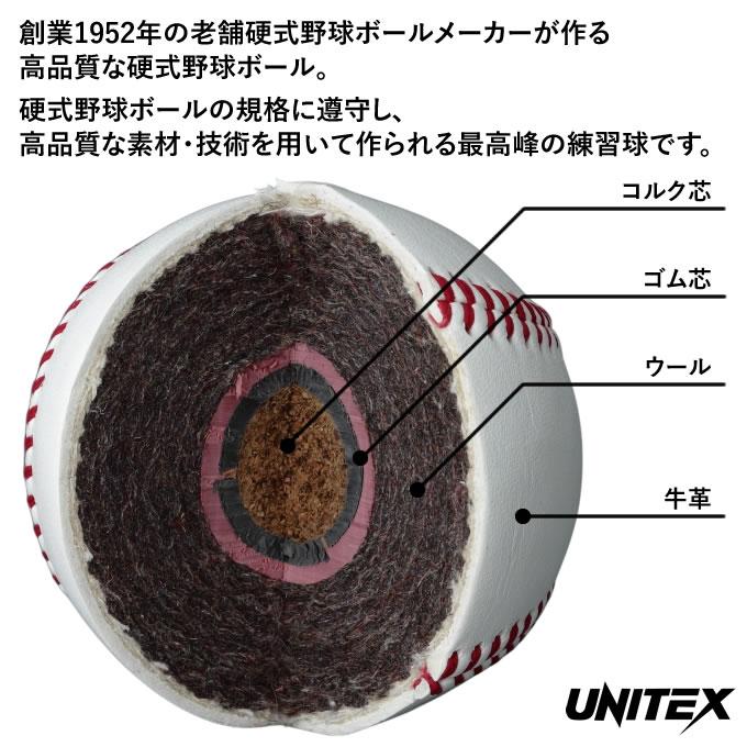 ユニテックス（UNITEX） UB-130 硬式野球用練習球 10ダース/120球 カゴ