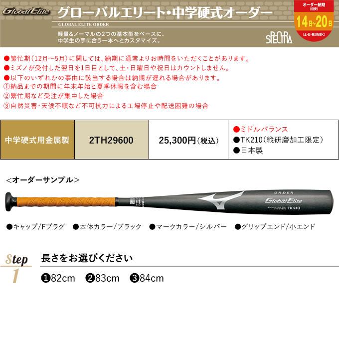 MIZUNO（ミズノ） ＜受注生産＞ 2TH29600 中学硬式用金属製オーダー
