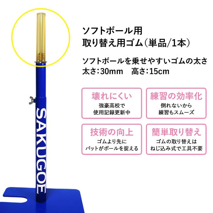 即日発送可】SAKUGOE サクゴエ 取り替え用ゴム ソフトボール用 1本 太