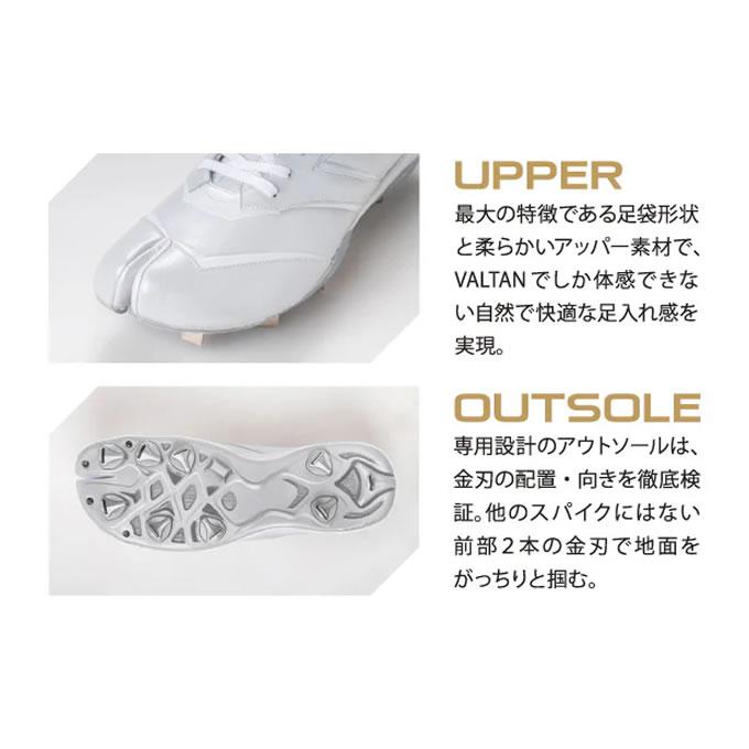 即日発送可】バルタン（VALTAN） VB-01 足袋野球スパイク ホワイト 3E