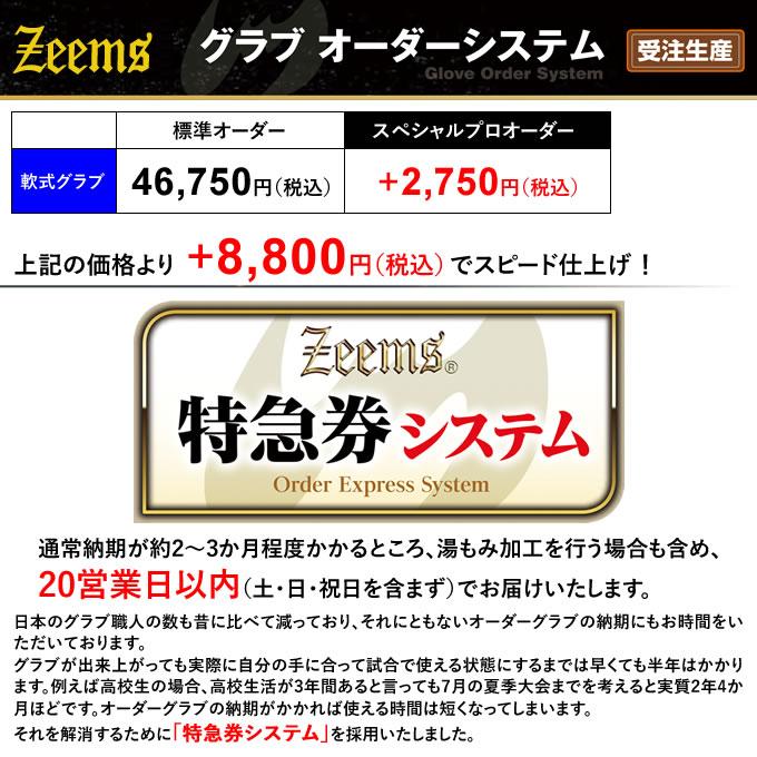 ＜受注生産＞ジームス（Zeems） 一般軟式用オーダーグラブ スペシャルプロオーダー対応 特急券システム利用可 湯もみ型付け加工対応 軟式グラブ グローブ 野球 | Zeems | 02