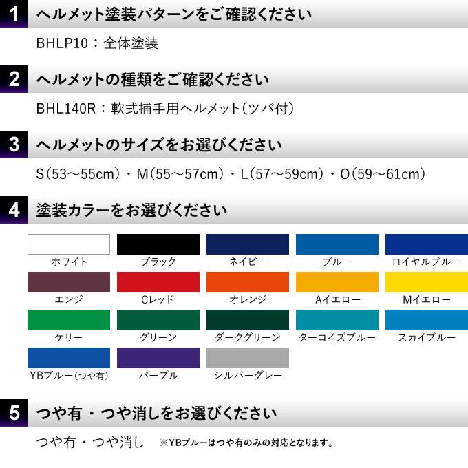 ＜受注生産＞ゼット（ZETT） 軟式捕手用ヘルメット ツバ付 全体塗装 カラーオーダー BHL140R BHLP10 軟式キャッチャー用｜grandslam｜03