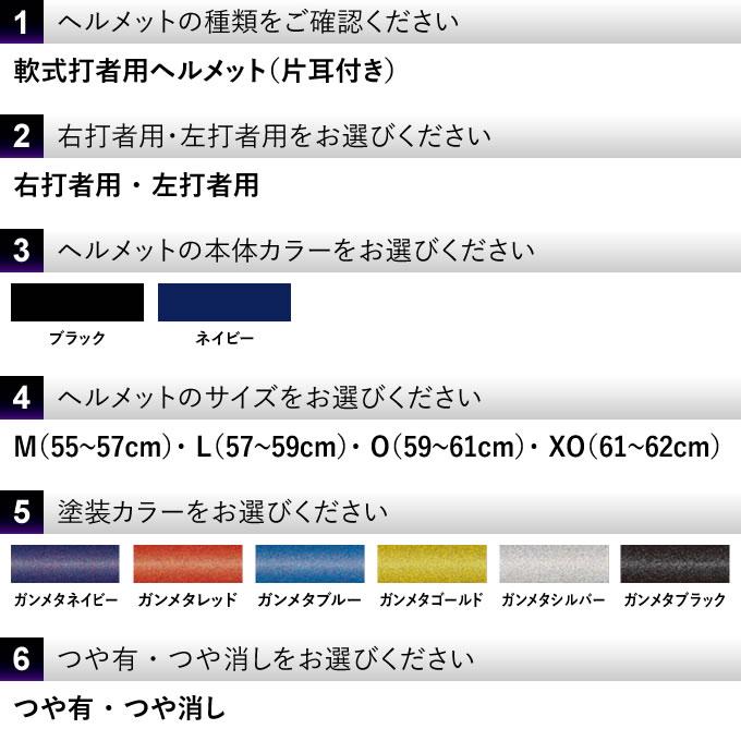 ゼット（ZETT） ＜受注生産＞ 軟式打者用ヘルメット 片耳付き ガンメタ