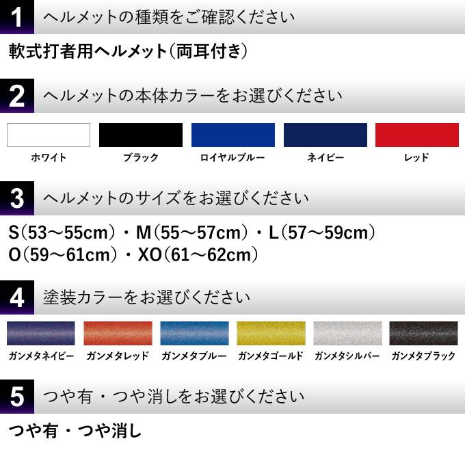ゼット（ZETT） ＜受注生産＞ 軟式打者用ヘルメット 両耳付き ガンメタ